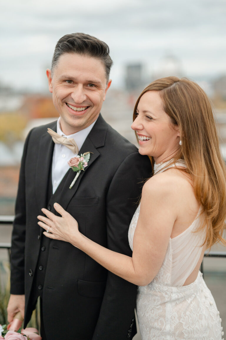 Romantic urban chic wedding in Montreal's Old Port